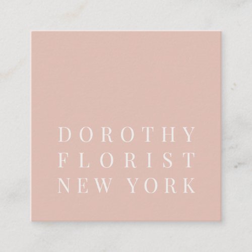 Beautiful blush pink elegant minimalist florist square business card