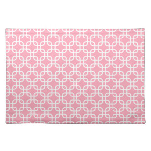 Beautiful Blush Pink Geometric Pattern Cloth Placemat