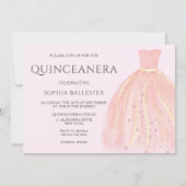 Beautiful Blush Pink Mermaid Dress Quinceanera Invitation (Back)