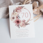 Beautiful Boho Blush 70th Birthday Party Invitation<br><div class="desc">Beautiful Boho Blush 70th Birthday Party Invitation
See our collection for many more invitations and matching items

Also available as a digital downloadable invitation.</div>