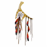 Beautiful Boho Bohemian Deer Antler Dream Catcher Cutout<br><div class="desc">This 3D sculpture is boho or bohemian in style and theme,  featuring a dream catcher woven onto deer antlers.</div>