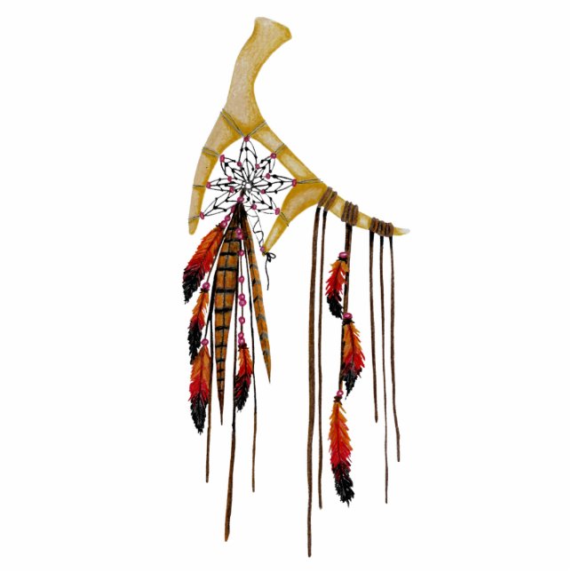 Beautiful Boho Bohemian Deer Antler Dream Catcher Cutout (Front)