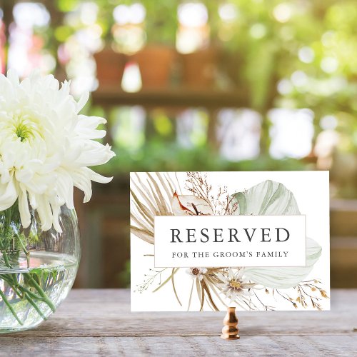 Beautiful Boho Botanical Wedding Reserved Card