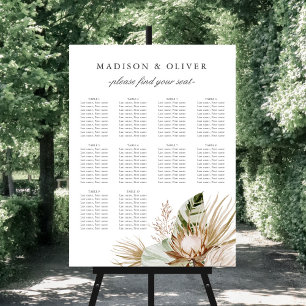 Beautiful Boho Botanical Wedding Seating Chart 10 Foam Board