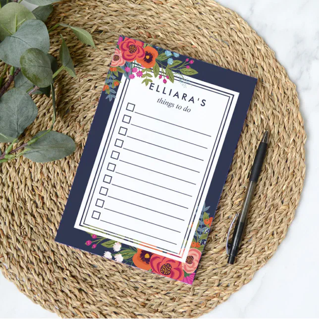 Beautiful Boho Bouquet - Custom Name To Do List Post-it Notes | Zazzle