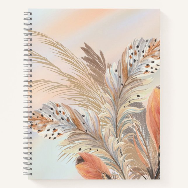 Beautiful Boho Feather Journal (Front)
