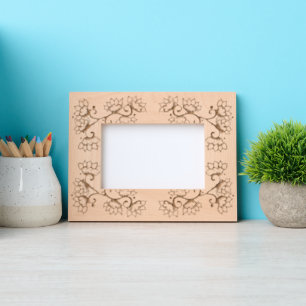 Beautiful Boho Flowers Engraved Frames