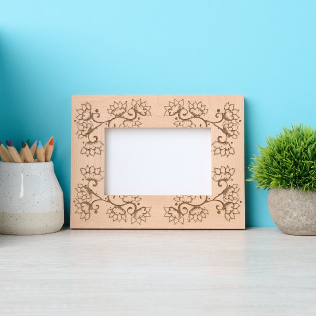 Beautiful Boho Flowers Engraved Frames (Front)