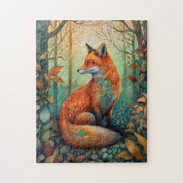 Beautiful Boho Forest Animal/Fox Jigsaw Puzzle (Vertical)