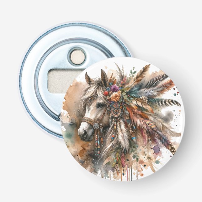 Beautiful Boho Horse  Bottle Opener (Front)