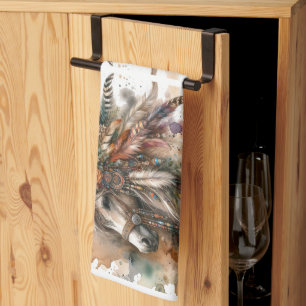 Beautiful Boho Horse  Kitchen Towel