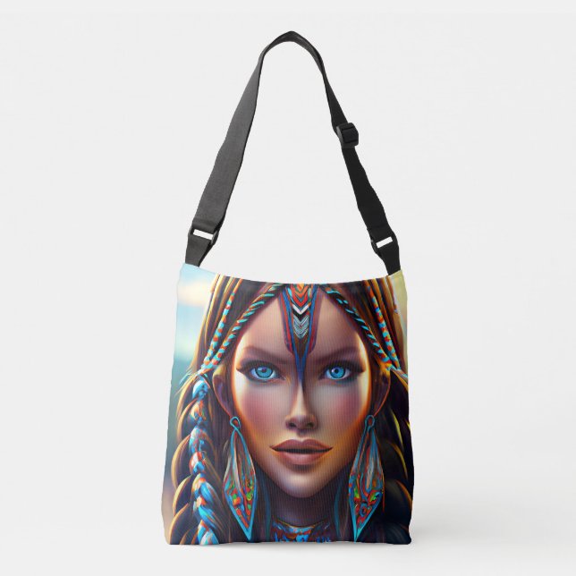 Beautiful BoHo Inspired Woman Crossbody Bag (Front)