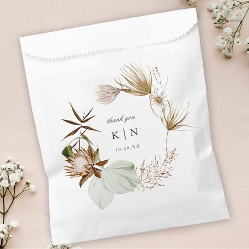 Beautiful Boho Minimalist Botanical Wedding  Favor Bag