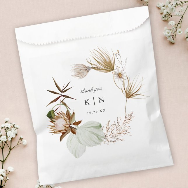 Beautiful Boho Minimalist Botanical Wedding  Favor Bag (Creator Uploaded)