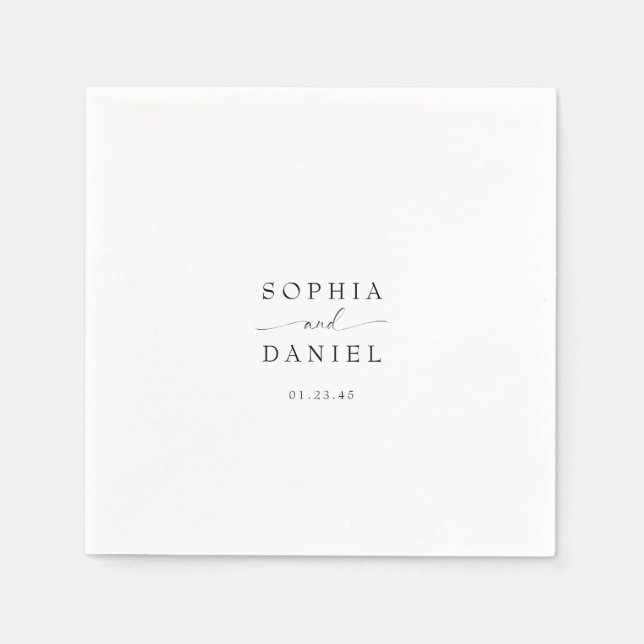 Beautiful Boho Minimalist Modern Wedding  Napkins (Front)