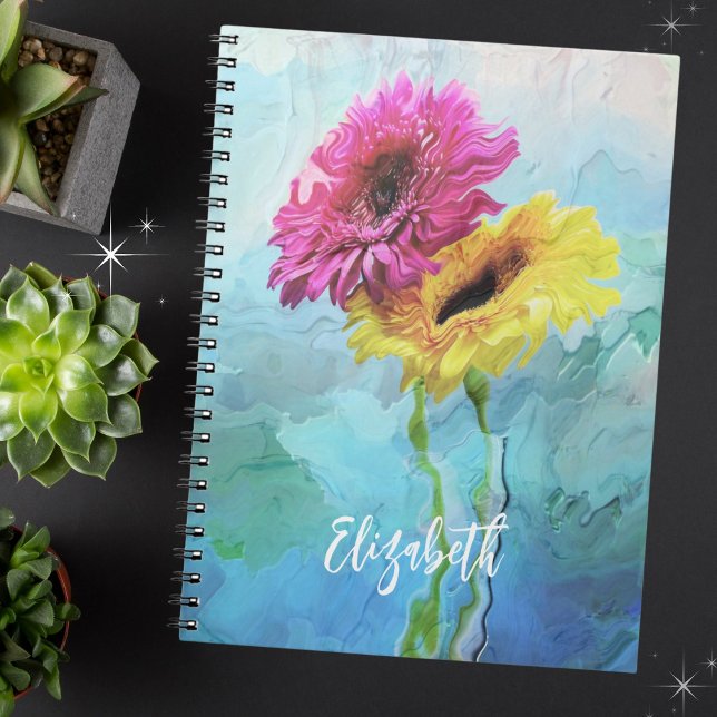 Beautiful BOHO Modern Floral Composition Notebook (Customize with name, subject, etc or leave blank. Available in multiple styles and sizes.)