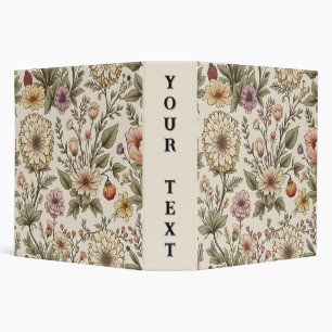 Beautiful Boho on Beige 3 Ring Binder