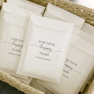 Beautiful Boho Personalized Wedding Tissue Pack Favor Bag