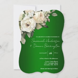 Beautiful Boho Roses on Emerald Green Wedding