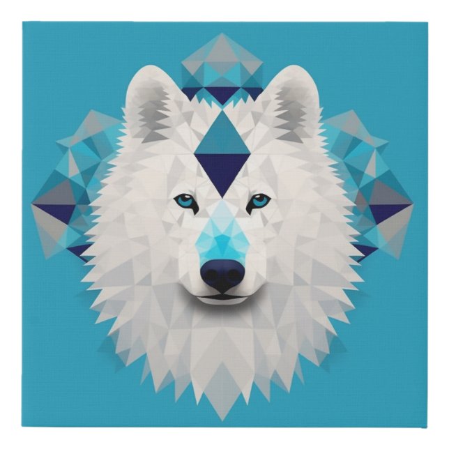 Beautiful Boho Samoyed Puppy Dog Faux Canvas Print (Front)