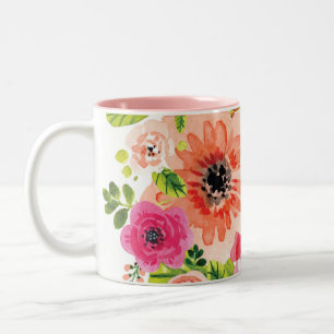 Beautiful Boho Style Colorful Floral Mug