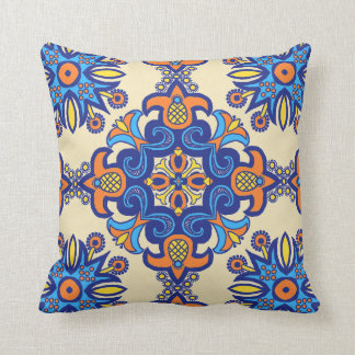 Beautiful Boho Talavera Tile Throw Pillow