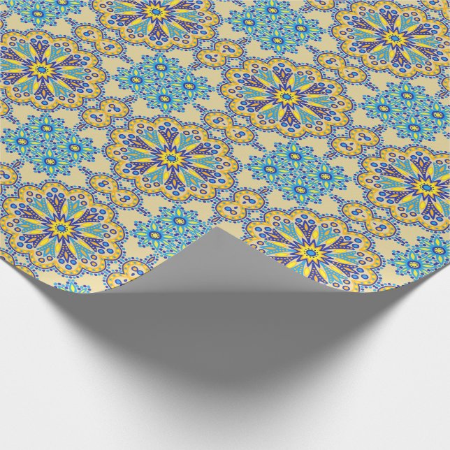 Beautiful Boho Talavera Tile Wrapping Paper (Corner)