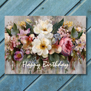 Beautiful Boho Wildflower Floral Birthday Card
