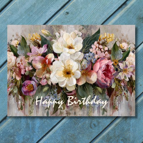 Beautiful Boho Wildflower Floral Birthday Card