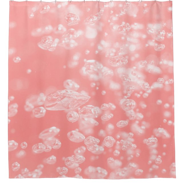 Beautiful bokeh air bubble abstract light pink pas shower curtain (Front)