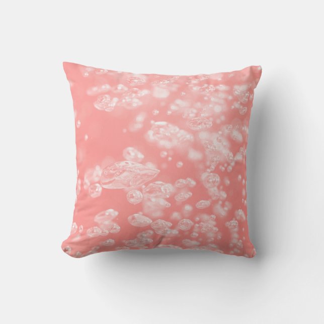 Beautiful bokeh air bubble abstract light pink pas throw pillow (Front)
