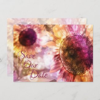 Beautiful Bokeh Sunflower Wedding Save The Date