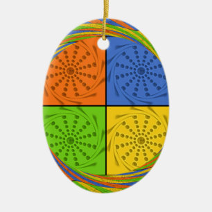 Beautiful Bold Egyptian Pattern: A Dazzling Design Ceramic Ornament