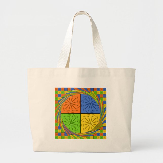 Beautiful Bold Egyptian Pattern: A Dazzling Design Large Tote Bag (Front)