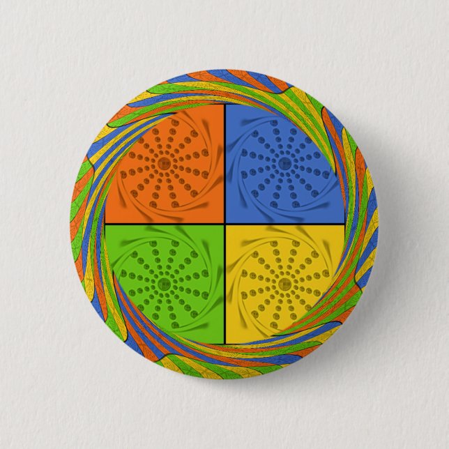 Beautiful Bold Egyptian Pattern: A Dazzling Design Pinback Button (Front)