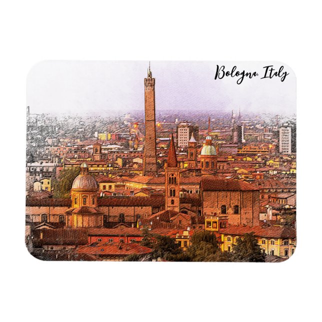 Beautiful Bologna Italy Panorama View Magnet (Horizontal)