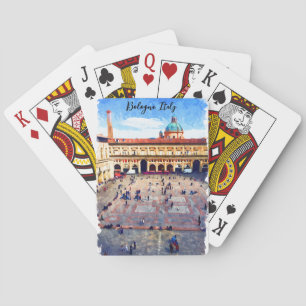 Beautiful Bologna Italy Watercolor Travel Poker Cards