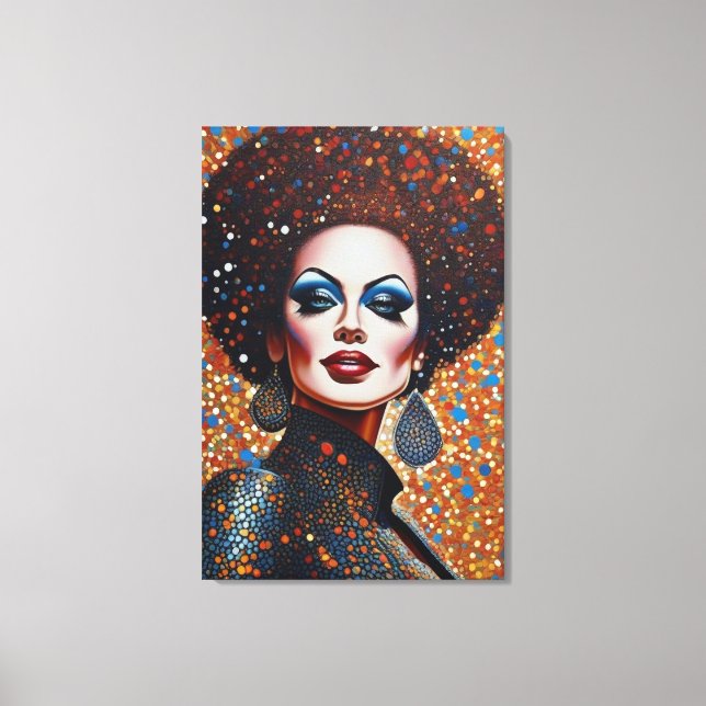 Beautiful Bombshell Drag Queen Portrait Canvas Print (Front)