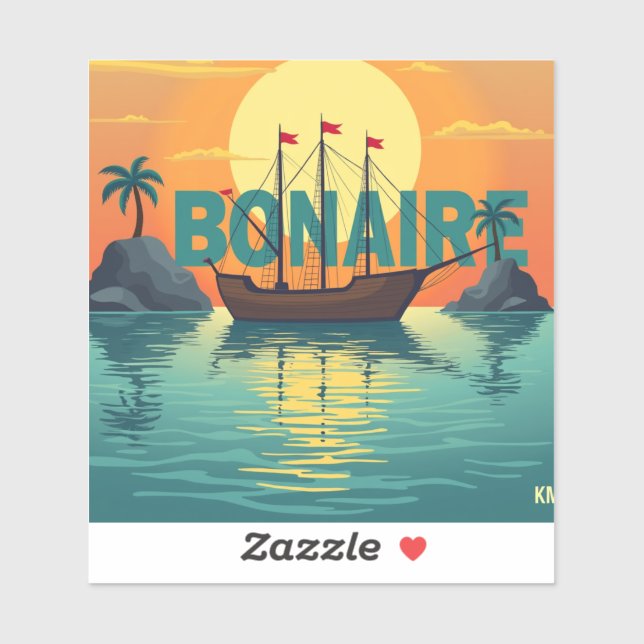 Beautiful bonaire sunset sticker (Sheet)