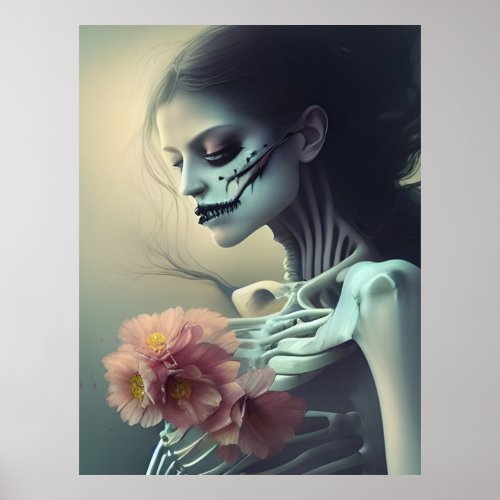 Beautiful Bones AI Generated Art Poster