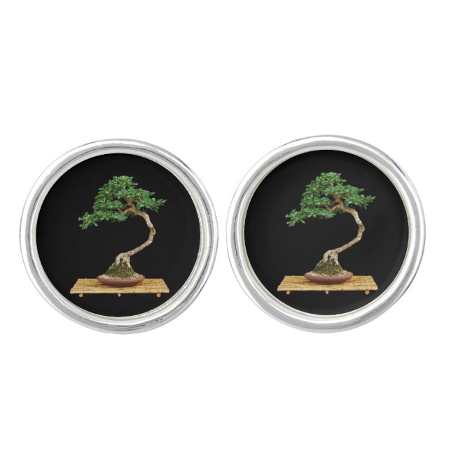 Beautiful Bonsai Tree Cufflinks (Front)