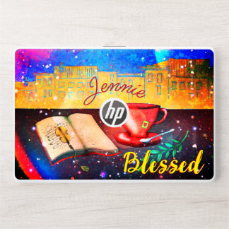 Beautiful Book And Coffee City Scene  HP Laptop Skin