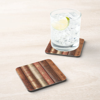 Beautiful Book Spines (beige) Beverage Coaster