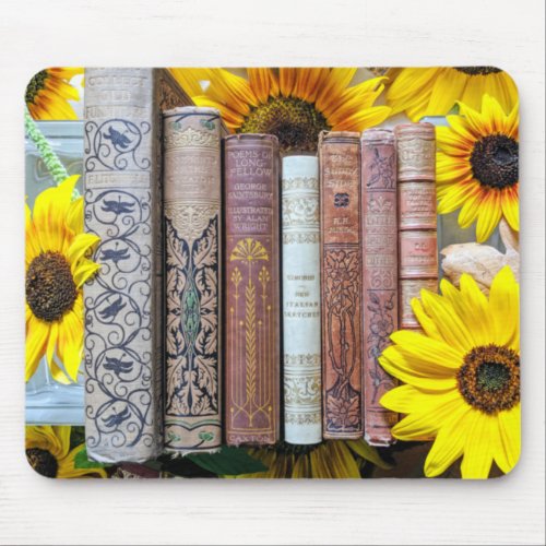 Beautiful Book Spines  Blossoms Mouse Pad