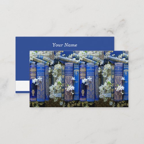 Beautiful Book Spines Blue Calling Card