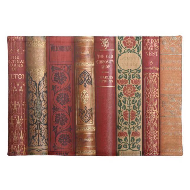 Beautiful Book Spines Cloth Placemat (Front)