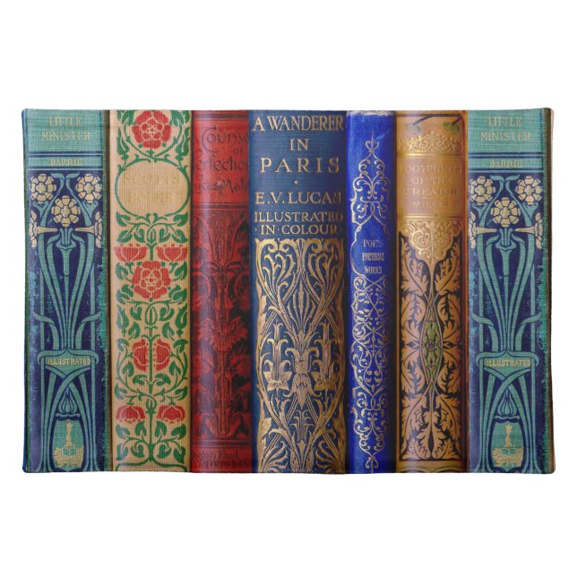 Beautiful Book Spines Cloth Placemat (Front)