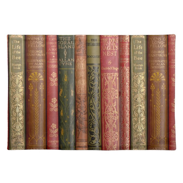 Beautiful Book Spines Cloth Placemat (Front)