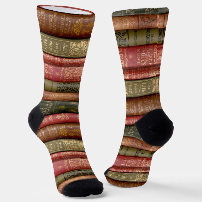 Beautiful Book Spines (Life of the Bee) Socks (Angled)