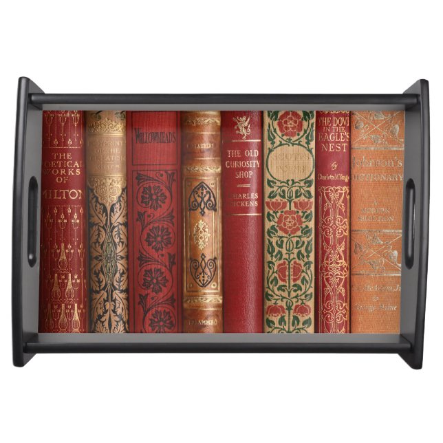 Beautiful Book Spines (Milton) Serving Tray (Front)